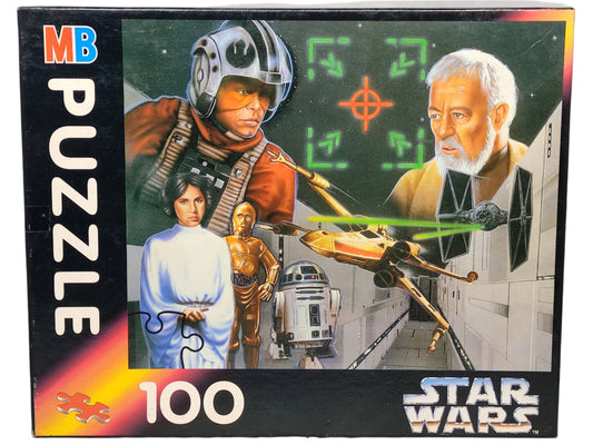Star Wars puzzle box with characters and MB branding on a white background