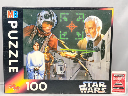 Star Wars puzzle box with characters and MB branding on a white background