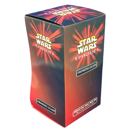 Star Wars Episode I drinking glass in packaging on a white background