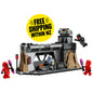 A Star Wars LEGO set featuring a gray and beige canyon-style base with a control tower, a small vehicle, and multiple minifigures, shown on a white background with a yellow 'FREE SHIPPING WITHIN NZ' badge.